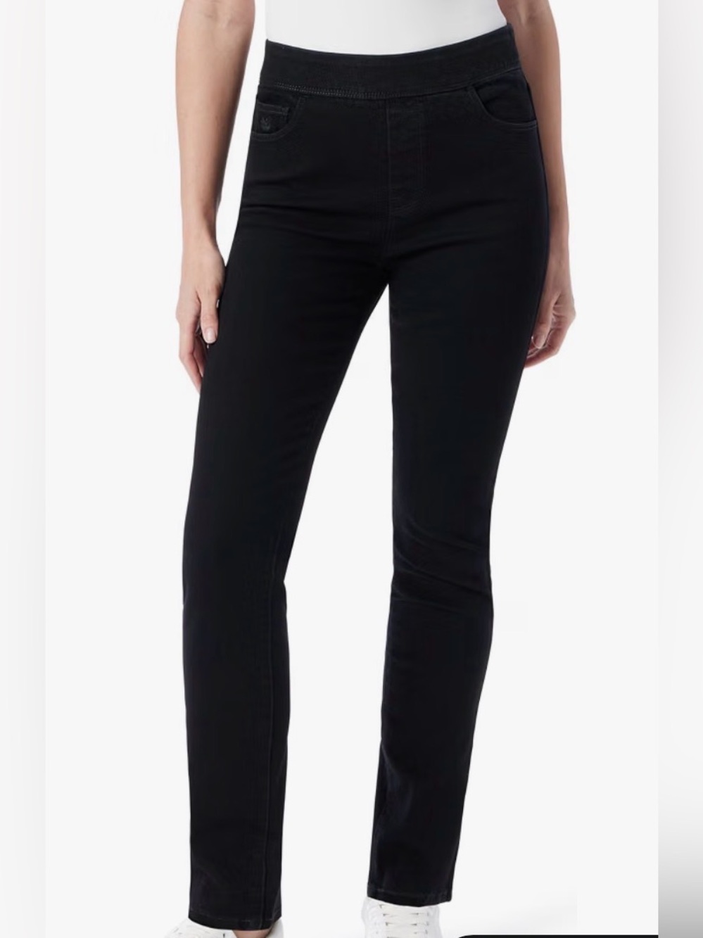 Gloria Vanderbilt Pull-On Amanda Jeans (Women’s, 18 short, Black)